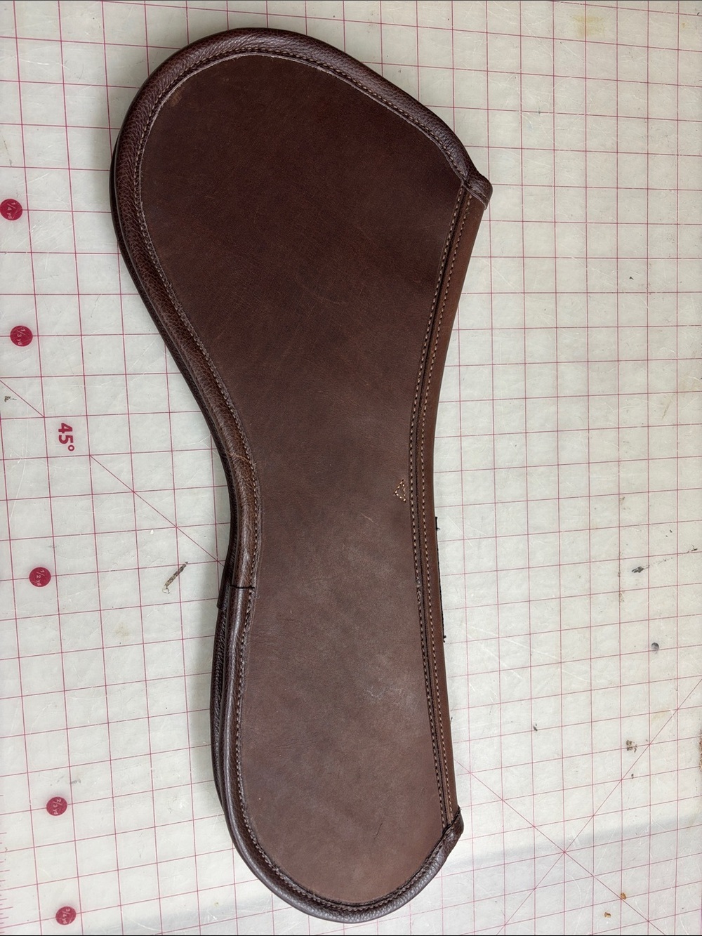 Custom handmade leather shim pad for English saddle fit correction/improvement.